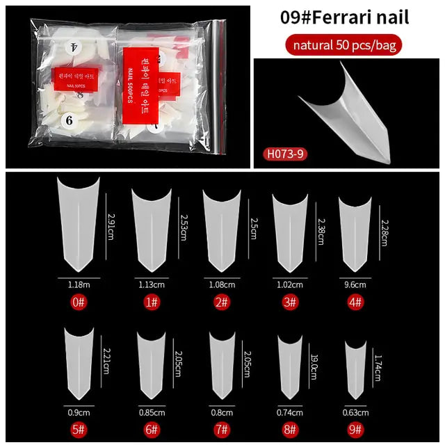 French Fake Nails Extension (Natural & Transparent) 500 pcs