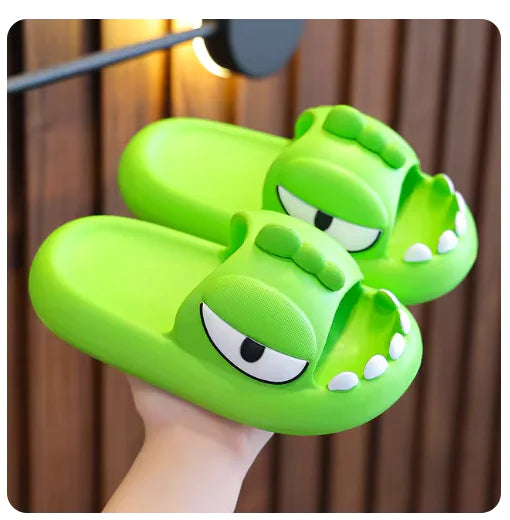 Cute Cartoon Monster Slippers – Non-Slip Platform Slides for Kids & Adults"