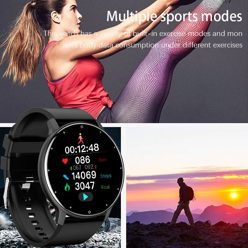 Full Touch Screen Sport Fitness Watch - Waterproof