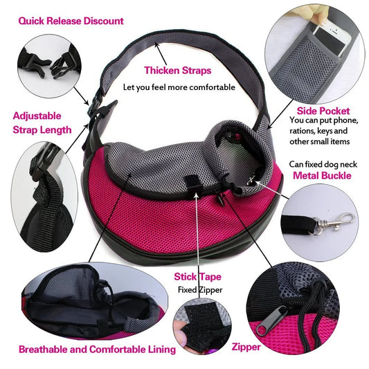 Pet Carrier Sling with multiple colors and size