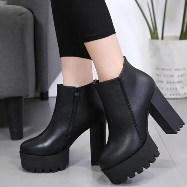 Platform Chunky Heel Boots