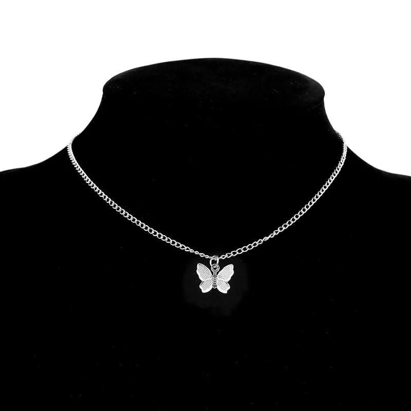 Butterfly Pendant Choker Necklace and Earning