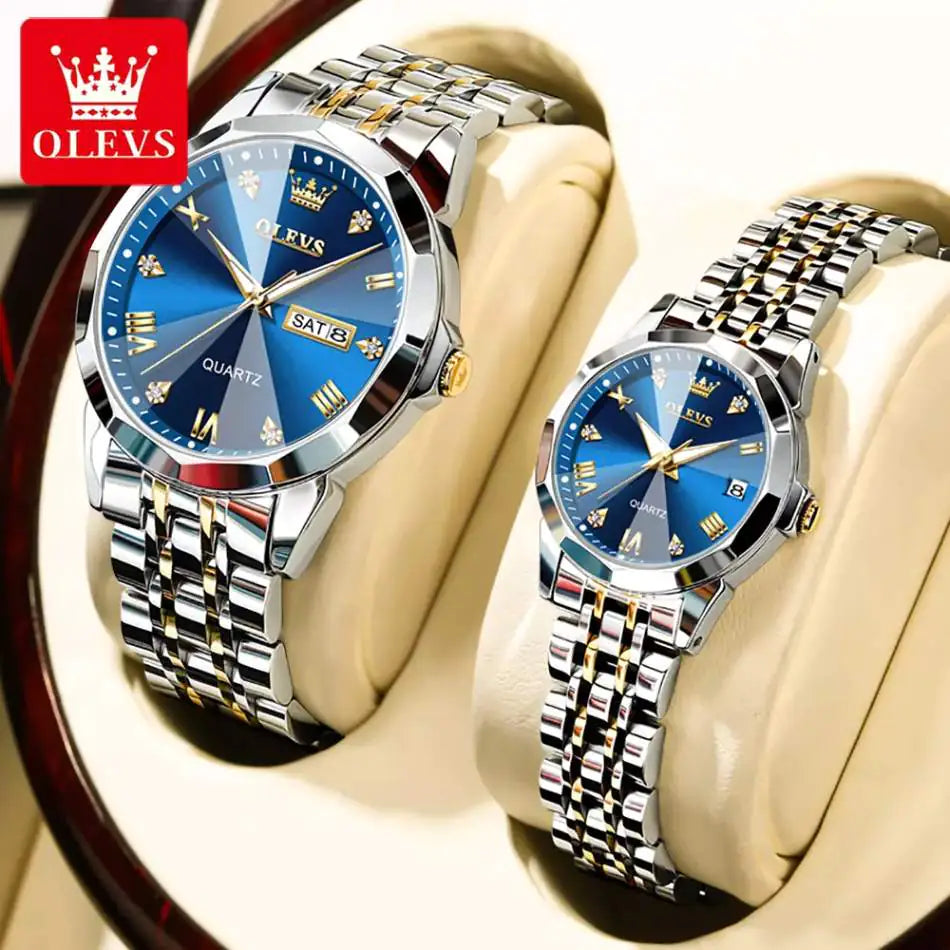 Olevs Diamond 3D Watch Set