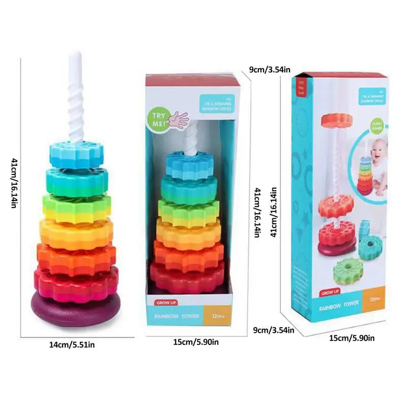 Rotating Rainbow Tower- Educational Toy