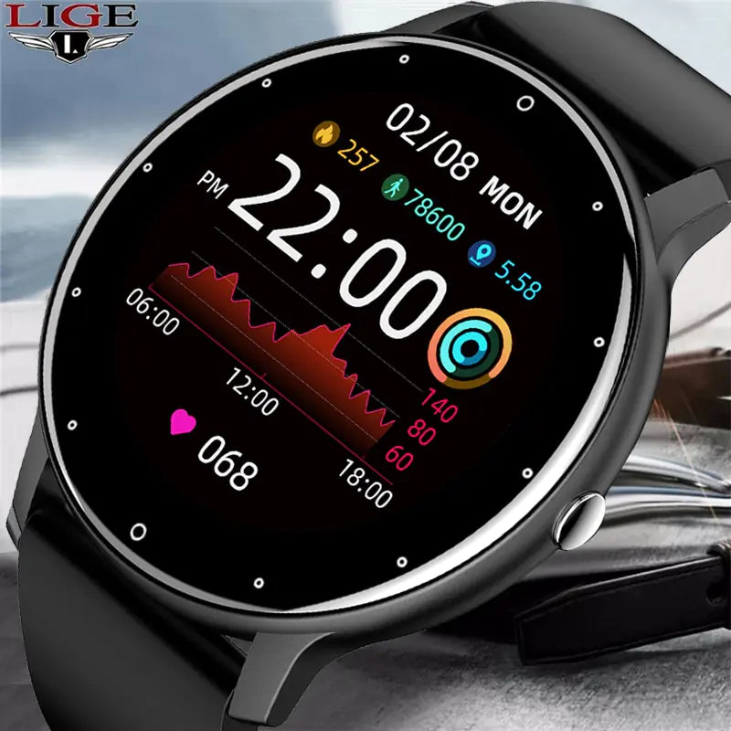 Full Touch Screen Sport Fitness Watch - Waterproof