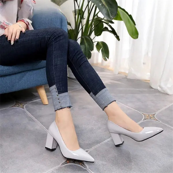 Mid Heel Pointed Toe Shoes