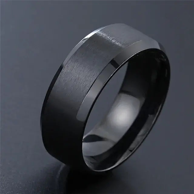 Men's Ring (Black Silver Groove)