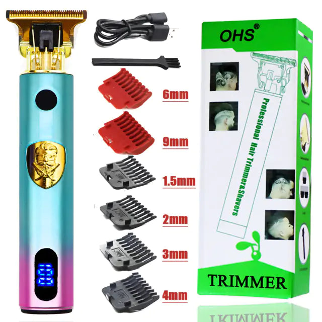 T9 USB Electric Hair Clipper: Rechargeable Trimmer for Men