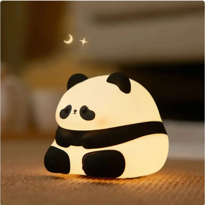 Panda Night Light for Kids – Cute Animal Silicone Rechargeable Lamp with Timer, Cartoon Panda Bedroom Decoration