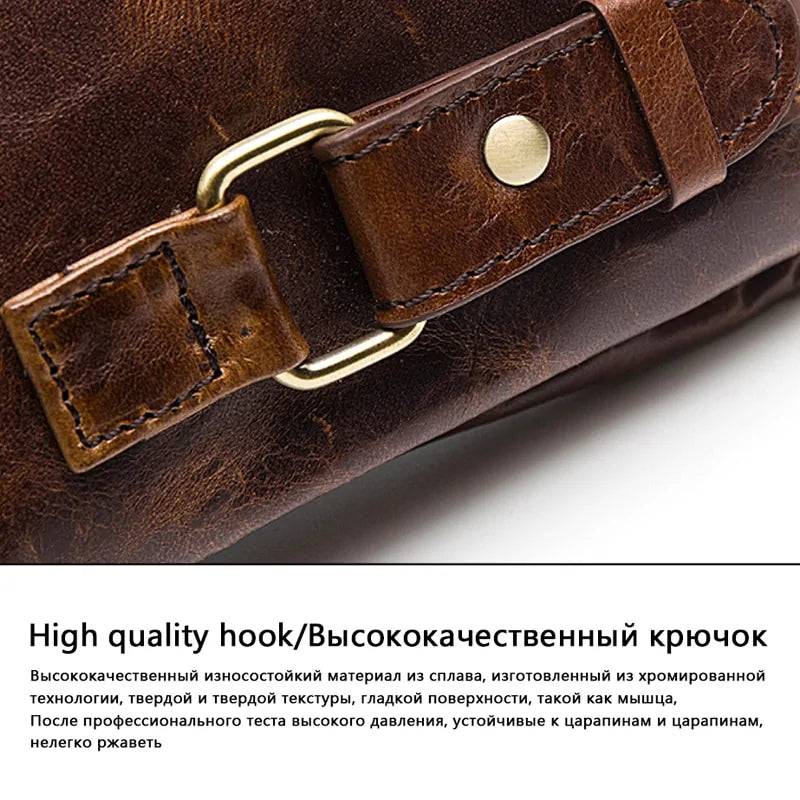 Men's Waist Genuine Leather Bag