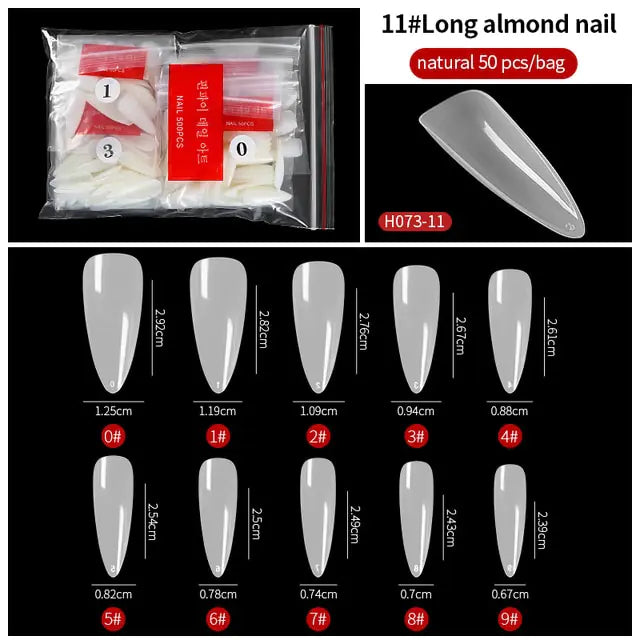 French Fake Nails Extension (Natural & Transparent) 500 pcs