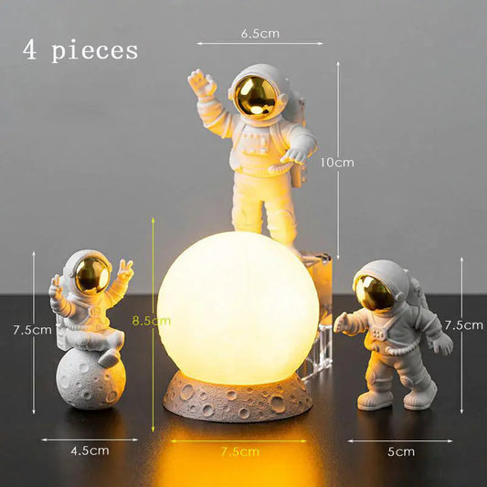 Astronaut Yellow Moon Ambient Light Ornament (4PCs)