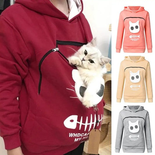 Cat's Hoodie with Cuddle Pouch