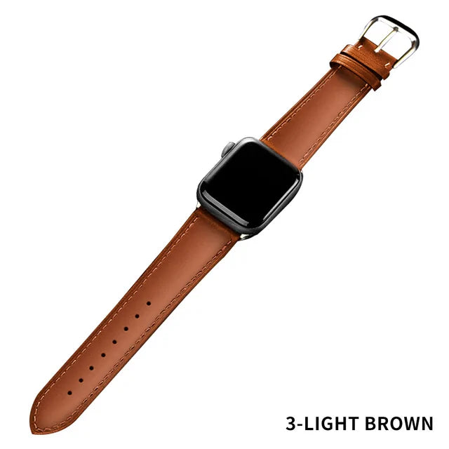 Brown Leather Band for Apple Watch