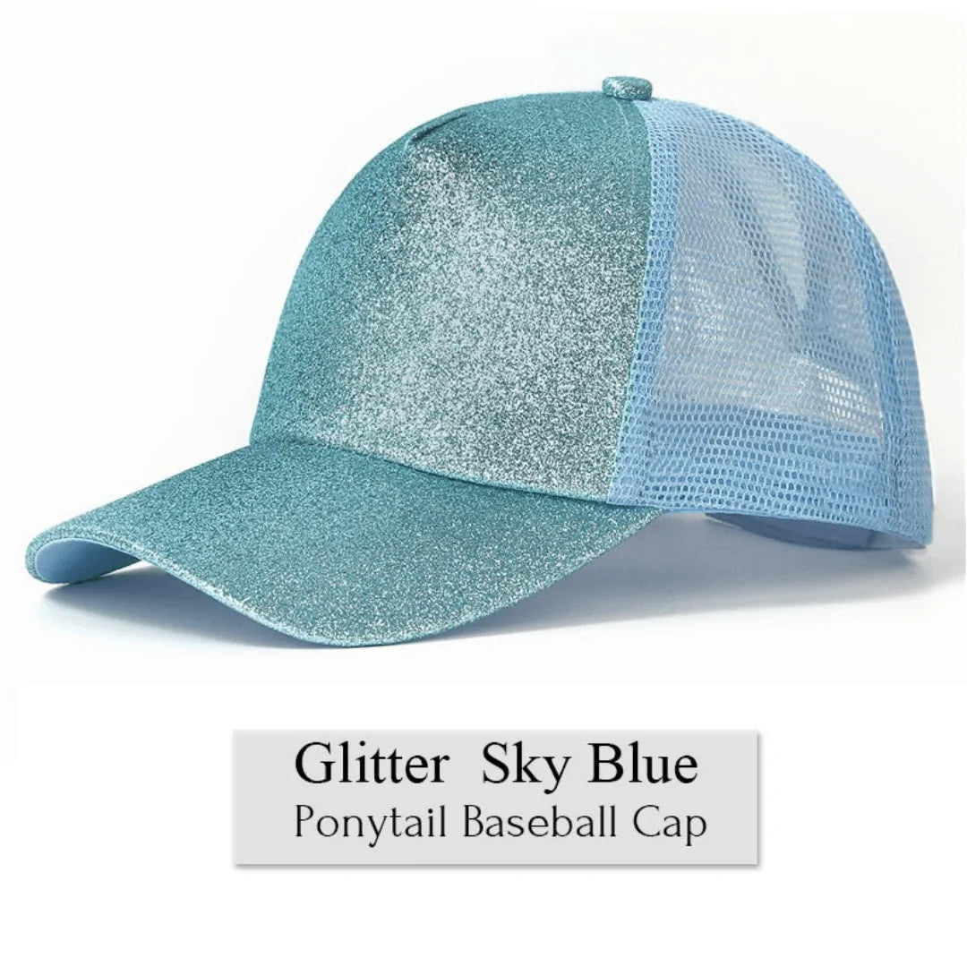 Glitter Ponytail Baseball Cap