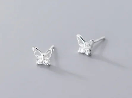 Rhinestone Butterfly Stud Earrings