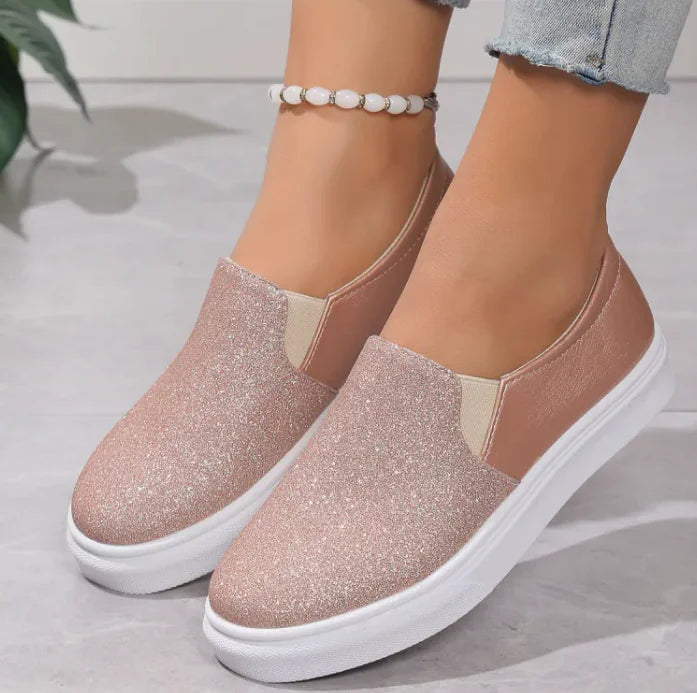 Stylish Casual Shoes Sale Plus Size Sequined Flat Women Loafers