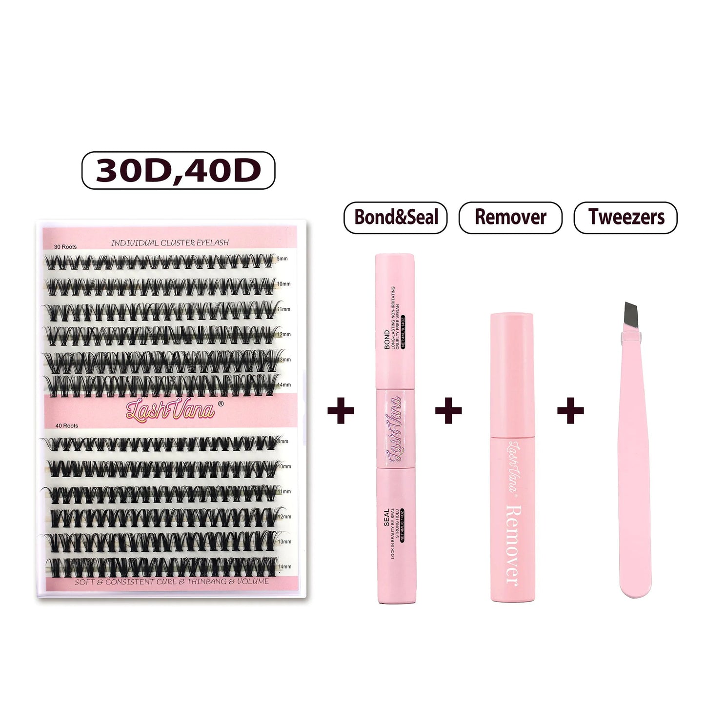 DIY Eyelash Extension Kit - 240pcs Cluster Lash with Bond & Seal