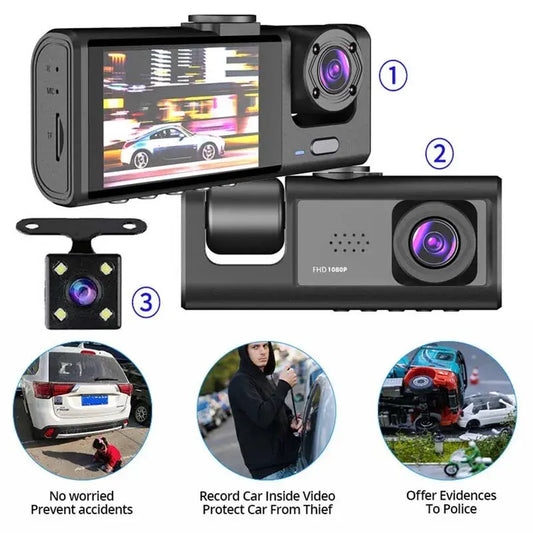 Dash Cam With Night Vision -3 camera system