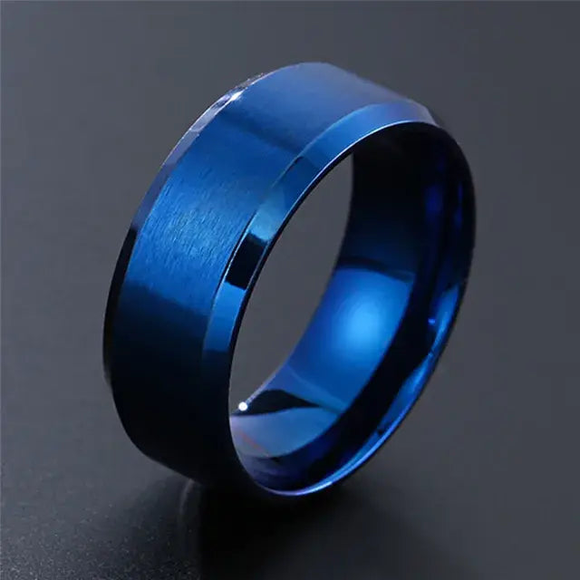 Men's Ring (Black Silver Groove)