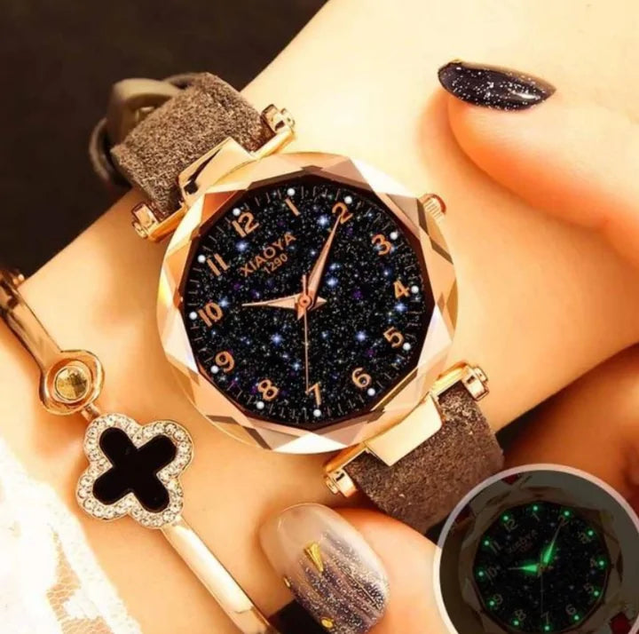 Premium Leather Star Sky Watch