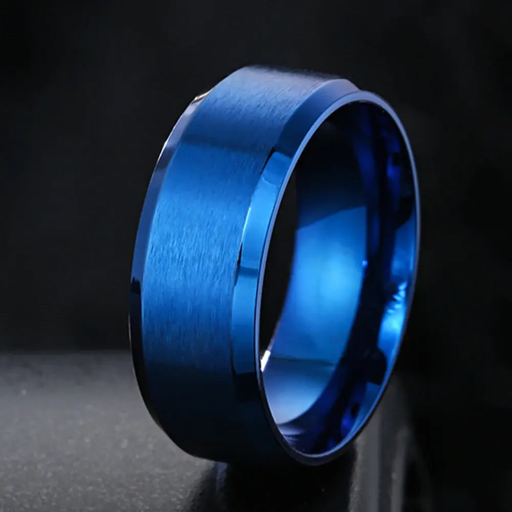 Men's Ring (Black Silver Groove)