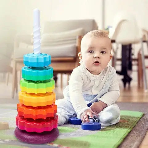 Rotating Rainbow Tower- Educational Toy