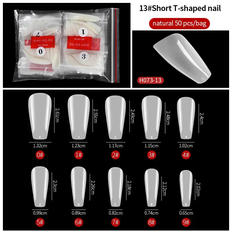 French Fake Nails Extension (Natural & Transparent) 500 pcs