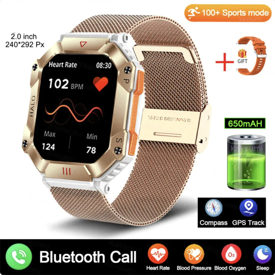 New Android GPS Fitness Smartwatch for Women