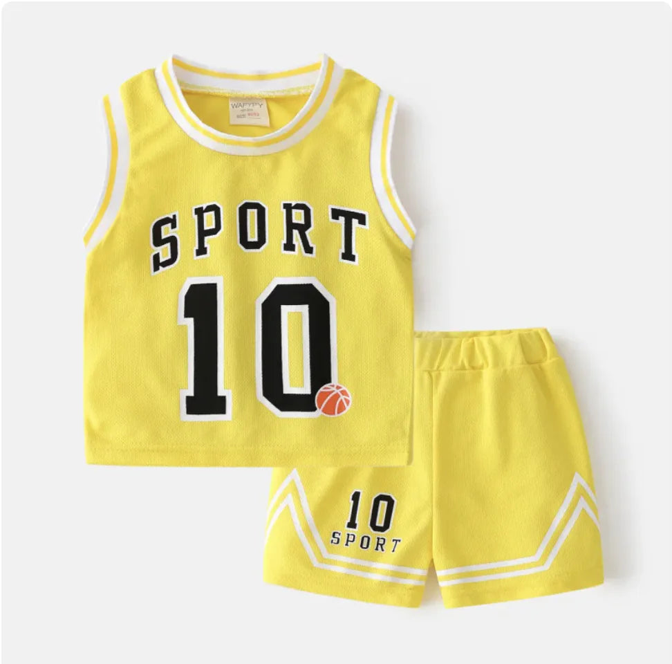 Children's Summer Basketball Clothing Set – Boys' Vest and Shorts Two-Piece