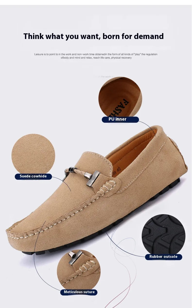 Luxurious Real Cowhide Suede Men's Shoes!