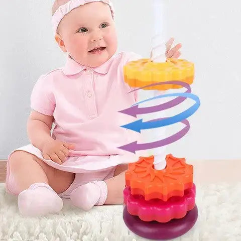 Rotating Rainbow Tower- Educational Toy