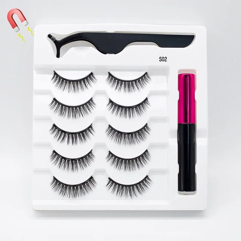 Magnetic Eyelashes False Lashes +Tools