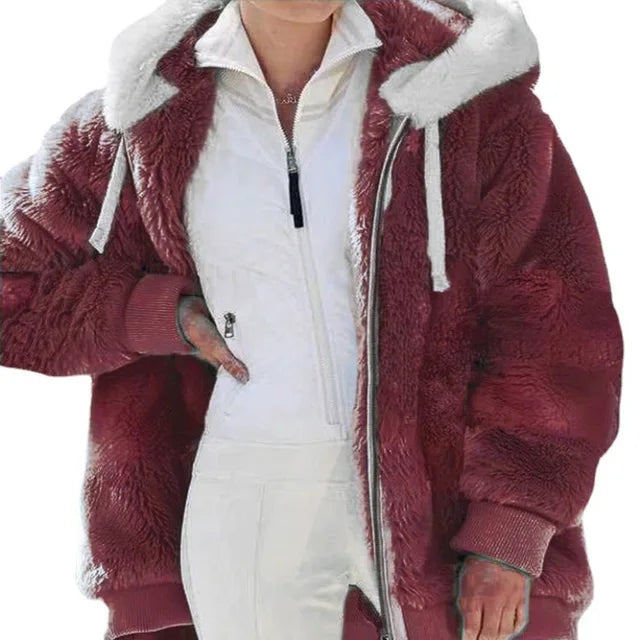 Plush Wooded Jackets For Women