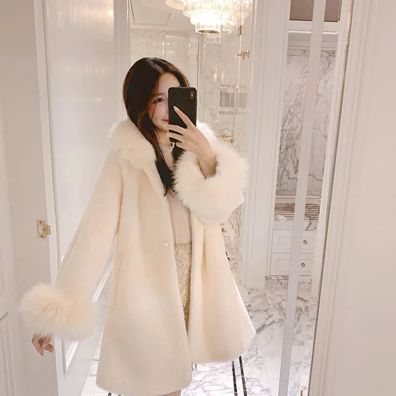 Winter Elegant Thick Women Woolen Coat