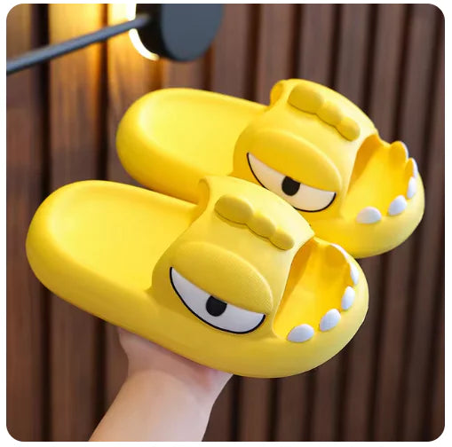 Cute Cartoon Monster Slippers – Non-Slip Platform Slides for Kids & Adults"