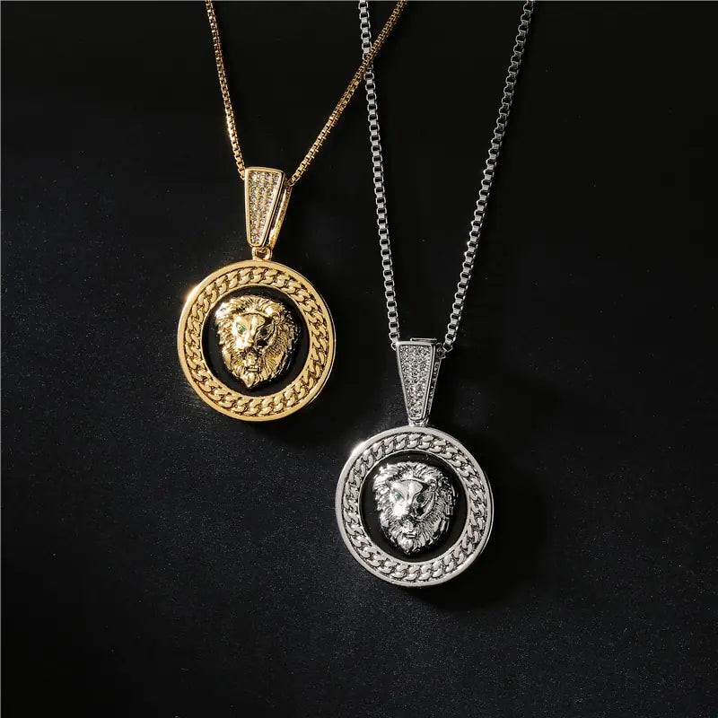 Golden/Silver Color Lion Pendant Necklace