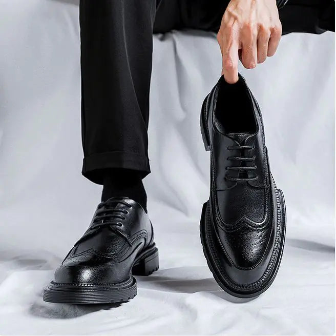 Men's Brogue Platform Leather Shoes