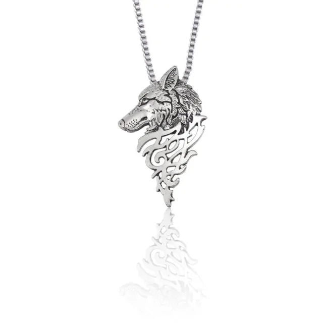 Wolf Head Pendant Necklace