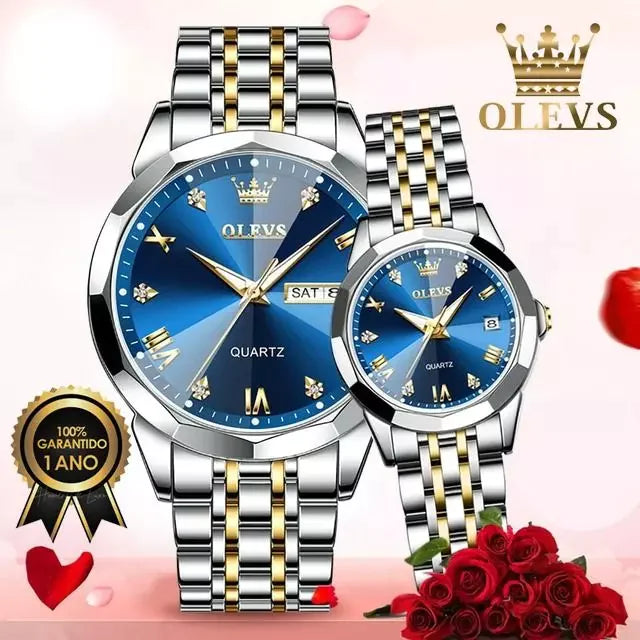 Olevs Diamond 3D Watch Set