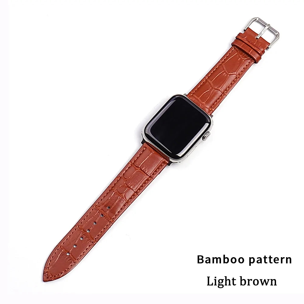 Brown Leather Band for Apple Watch