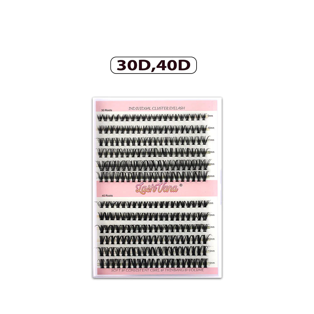 DIY Eyelash Extension Kit - 240pcs Cluster Lash with Bond & Seal