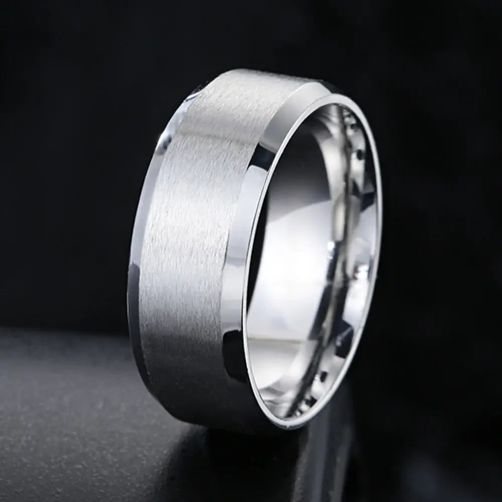 Men's Ring (Black Silver Groove)