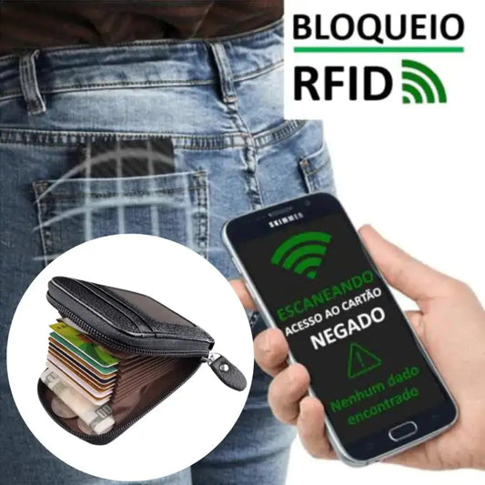 Men's Compact Wallet BG124 with RFID-blocking technology