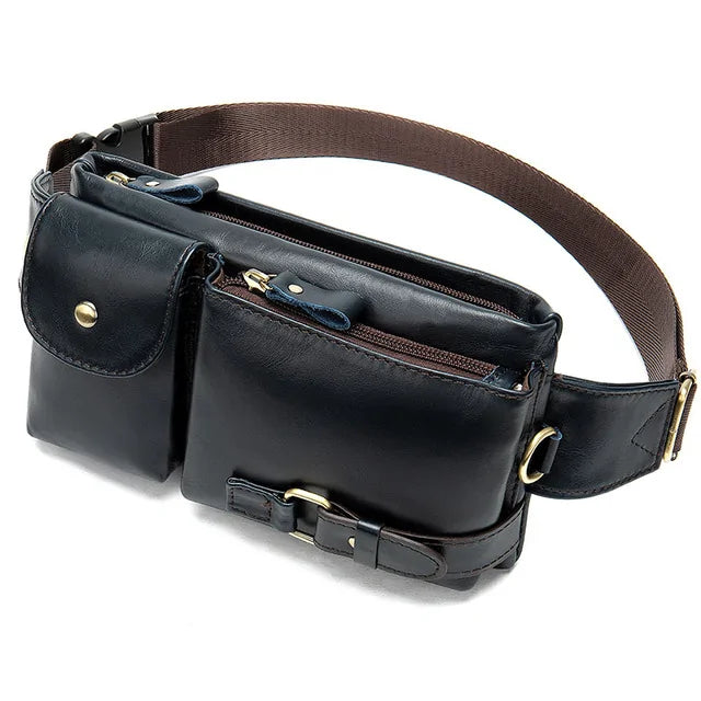 Men's Waist Genuine Leather Bag