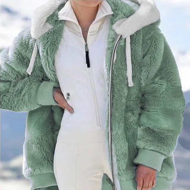 Plush Wooded Jackets For Women