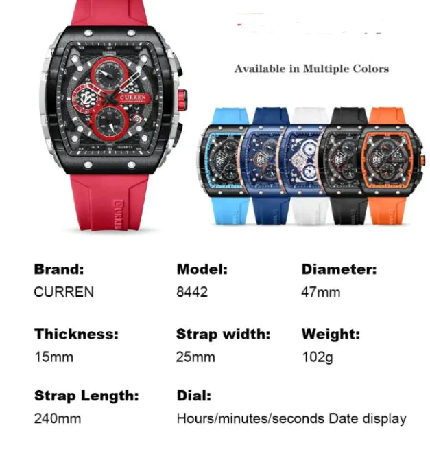 Men's Six-pin Quartz Tape Men's Watch