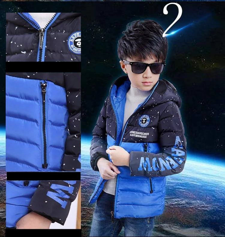 Fashion Boy's Glasses Hooded Coat