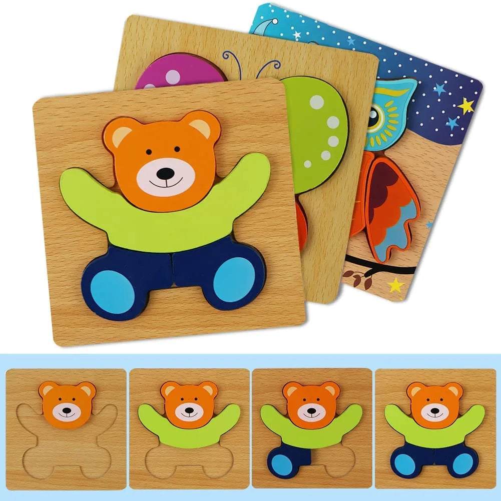 Educational Montessori Animal Puzzles 6 Pack for Kids