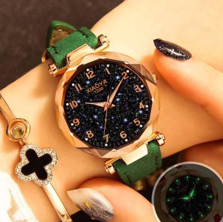 Premium Leather Star Sky Watch